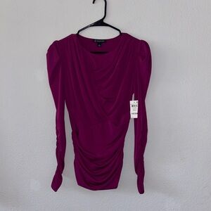 INC International Concepts Fuchsia Draped Blouse